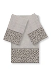 Linum Home Spots 3-piece Embellished Towel In Light Grey