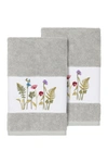 Linum Home Serenity Embellished Hand Towel In Light Grey