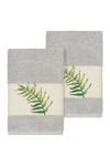 Linum Home Zoe Embellished Hand Towel In Light Grey