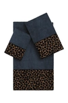 Linum Home Spots 3-piece Embellished Towel In Midnight Blue