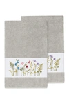Linum Home Serenity Embellished Bath Towel In Light Grey