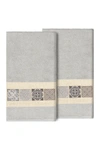 Linum Home Vivian Embellished Bath Towel In Light Gray