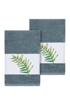 Linum Home Zoe Embellished Hand Towel In Teal