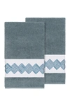 Linum Home Noah 2-pc. Embellished Bath Towel Set Bedding In Teal
