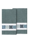 Linum Home Vivian Embellished Bath Towel In Teal