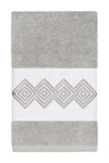 Linum Home Noah Embellished Hand Towel In Light Grey