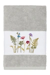 Linum Home Serenity Embellished Hand Towel In Light Grey