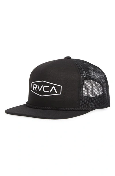 Rvca Logo Trucker Hat In Black