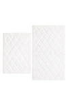 Vera Wang Set Of 2 Marquise Diamond Bath Rugs In White