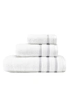 Vera Wang Trellis Bath Towel, Hand Towel & Fingertip Towel Set In White Arctic Grey