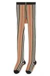 BURBERRY KIDS' ICON STRIPE STRETCH COTTON BLEND TIGHTS,8032166