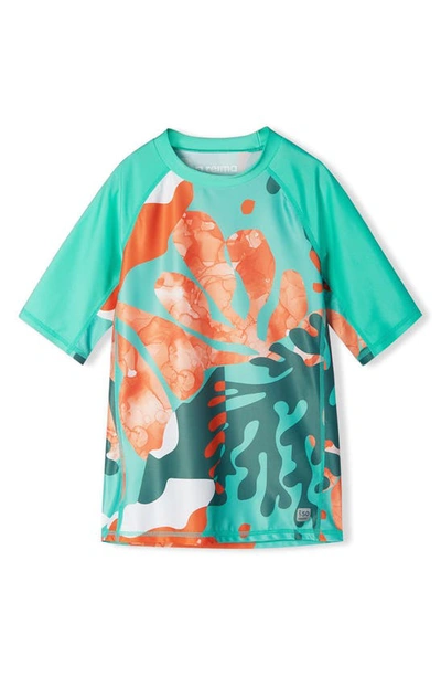 Reima Kids' Print Rashguard In Reef Green