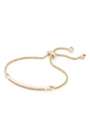 Kendra Scott Ott Adjustable Chain Bracelet W/ Cubic Zirconia, 14k Gold-plate In Gold