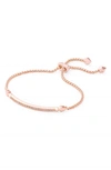 Kendra Scott Ott Adjustable Chain Bracelet W/ Cubic Zirconia, 14k Rose Gold-plate In Rose Gold