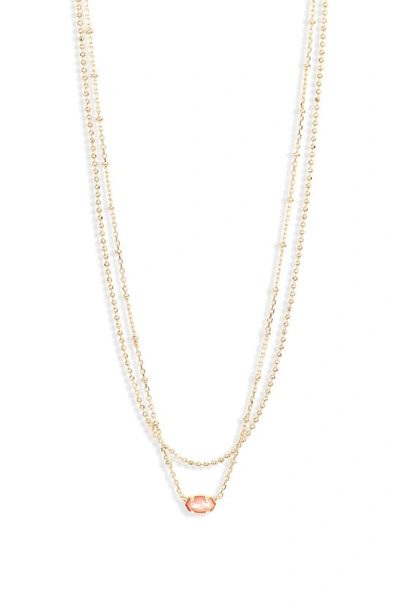 Kendra Scott Emilie Multistrand Pendant Necklace In Gold Rose Mop