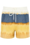 Alberta Ferretti Tie-dye Track Shorts In Fantasia Marrone
