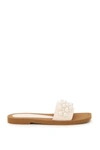 Stuart Weitzman Goldie Faux-pearl Embellished Sandals In Brown,beige,white