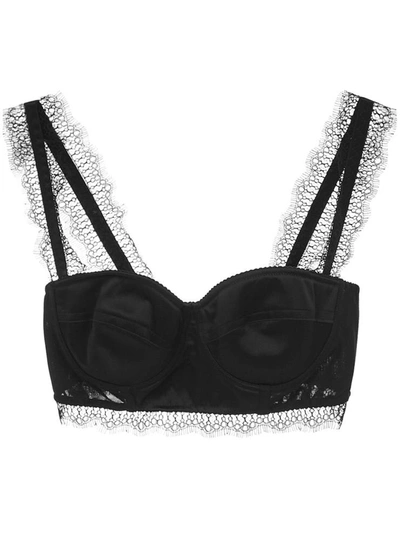 Wandering Lace-trim Bodice Bra In Black