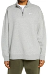 Nike Sportswear Quarter Zip Pullover In Grey Heather/ White