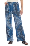 KAREN KANE PAISLEY PULL-ON WIDE LEG PANTS,2L44570