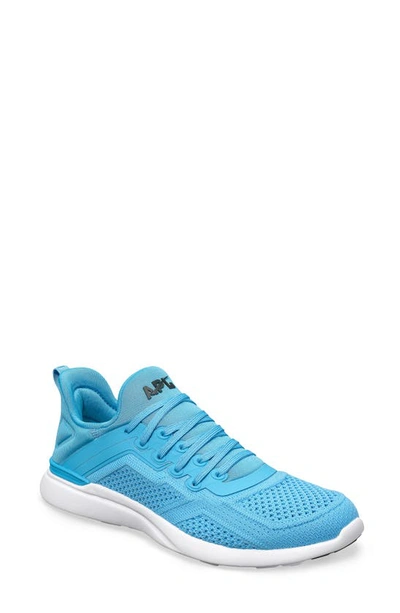 Apl Athletic Propulsion Labs Techloom Tracer Knit Training Shoe In Coastal Blue / White / Black