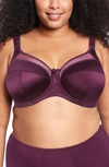 Goddess Keira Satin Side Support Bra In Damson