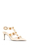 Valentino Garavani Roman Stud Ankle Strap Pump In Ivory