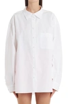 VALENTINO OVERSIZE BUTTON-UP COTTON BLOUSE,VB0AB2605A6