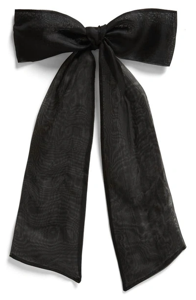 Sophie Buhai Oversize Silk Organza Bow Barrette In Black
