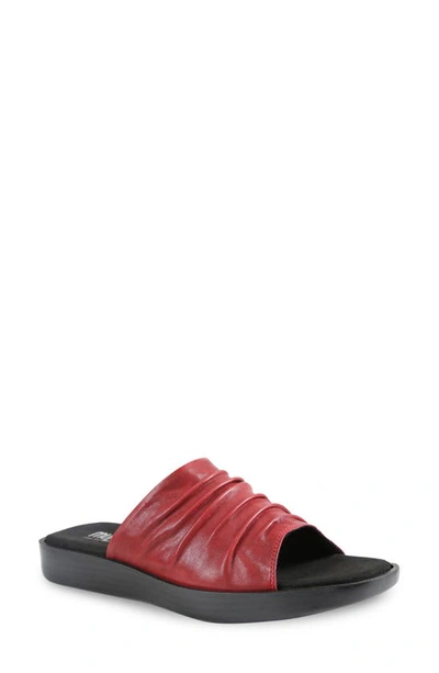 Munro Kala Slide Sandal In Red Leather
