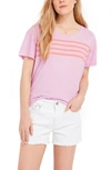Vineyard Vines Placed Stripe Surf T-shirt In Formosa Pink