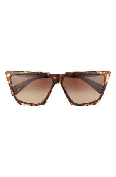 Rag & Bone 59mm Gradient Cat Eye Sunglasses In Havana/ Brown Shaded