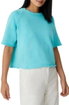 Eileen Fisher Boxy Crewneck T-shirt In Aqua