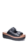 Chinese Laundry Surf's Up Platform Slide Sandal In Black Smooth