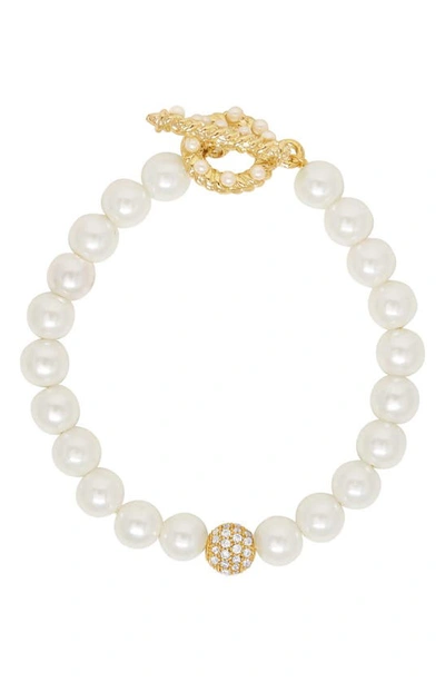 Ettika Pearl Beaded Bracelet In Gold