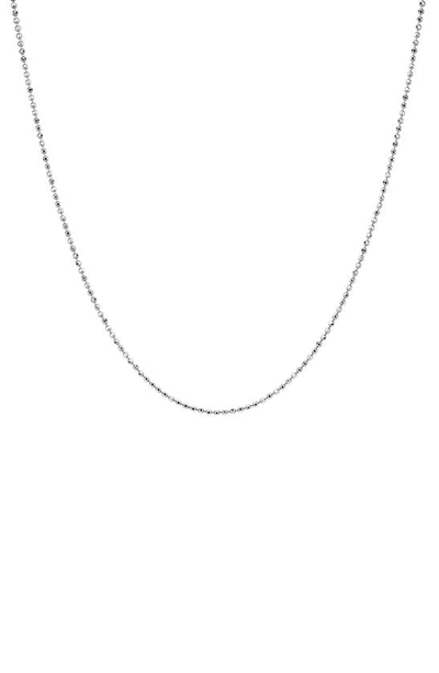 Ef Collection 14k Gold Faceted Ball Chain Necklace In White Gold