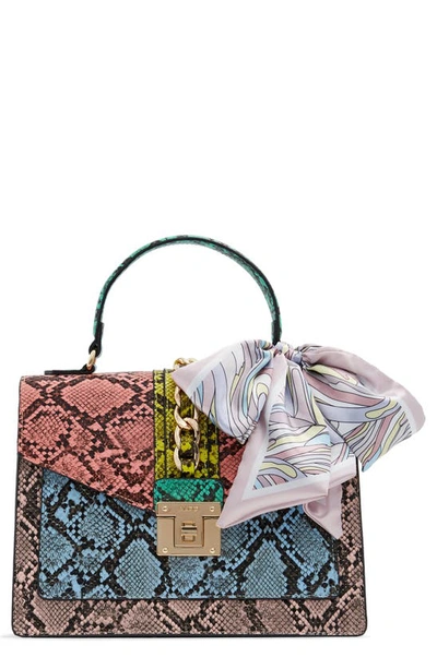 Aldo Glendaa Colorblock Snake Print Handbag In Pastel Multi