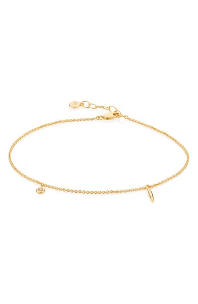 Monica Vinader 18kt Gold Vermeil Siren Charm Anklet In Yellow Gold