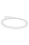 Monica Vinader Womens Silver Beaded Double Chain Sterling Silver Anklet In Silver