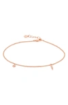 Monica Vinader 18kt Rose Gold Vermeil Siren Charm Anklet In Rose Gold