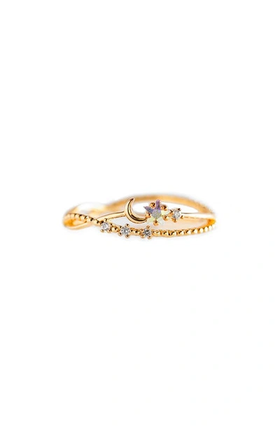 Girls Crew Luna Sparkle Ring In Gold-plated