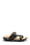 Halsa Footwear Hälsa Darline Asymmetrical Slide Sandal In Black Leather