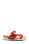 Halsa Footwear Hälsa Darline Asymmetrical Slide Sandal In Red Leather