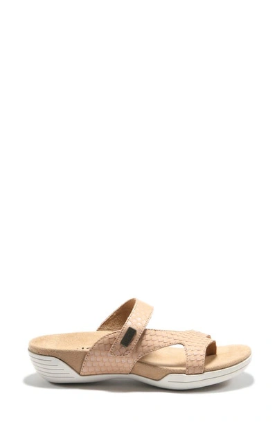 Halsa Footwear Hälsa Darline Asymmetrical Slide Sandal In Taupe Leather