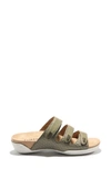 Halsa Footwear Hälsa Delight Strappy Slide Sandal In Green Leather