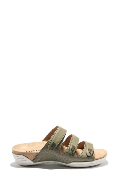 Halsa Footwear Hälsa Delight Strappy Slide Sandal In Green Leather