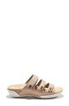 Halsa Footwear Hälsa Delight Strappy Slide Sandal In Taupe Leather