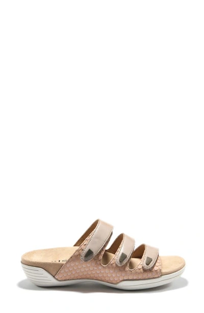 Halsa Footwear Hälsa Delight Strappy Slide Sandal In Taupe Leather