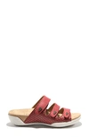 Halsa Footwear Hälsa Delight Strappy Slide Sandal In Red Leather