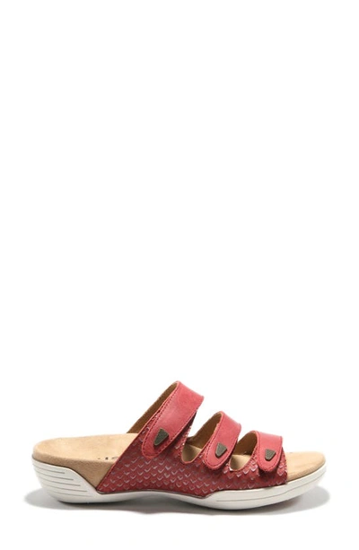 Halsa Footwear Hälsa Delight Strappy Slide Sandal In Red Leather